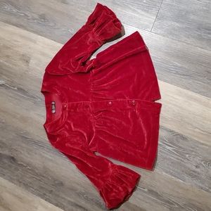 Ivy & Moon crushed velvet 3/4 sleeve top. Size 10 12